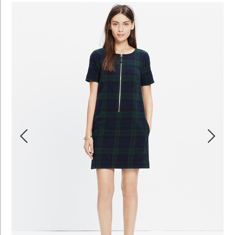 Dark Plaid Zip Dress